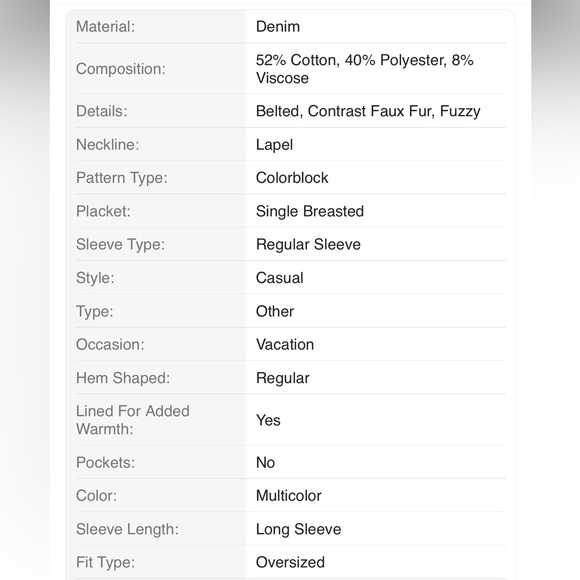 RETRO🐝3/4 SHAGGY TRIM DENIM JACKET - Picture 6 of 6